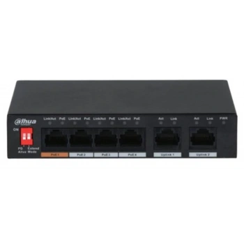 Dahua PFS3006-4ET-60 6 Port 10-100 (4 Poe + 2fe Uplınk Toplam 60W Poe)