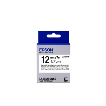 Epson LK-4WBVN  Vinil Beyaz Üzeri Siyah 12mm 7Metre Etiket