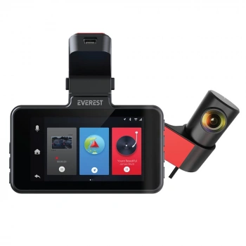 Everest CAR15 3.0IPS Ekran 1080P+720P 120° Açı G-Sensor+Wifi 64GB TF Kartlı Araç Ön Ve Arka Kamera