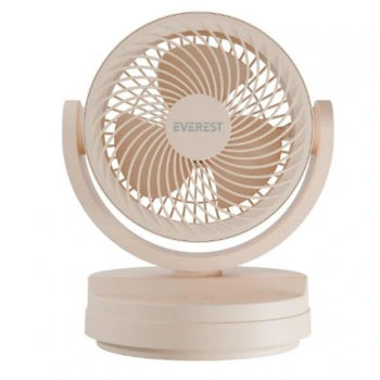 Everest EFN-509 Krem- Kahve 7 İnç 3 Kademeli 2100 RPM Hız Duvar Tıpı Ve Masaüstü Usb Fan