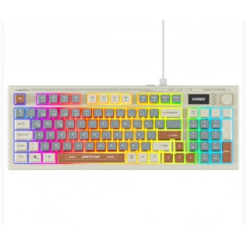 Everest KB-79 SILENT PRO Gri Mavi-Gri-Kahve SESSİZ RGB Q Membrane Oyuncu Klavyesi