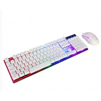 Everest KM-198 Luminax Beyaz Gökkuşağı Aydınlatmalı Q Gaming Oyuncu Klavye + Mouse Set