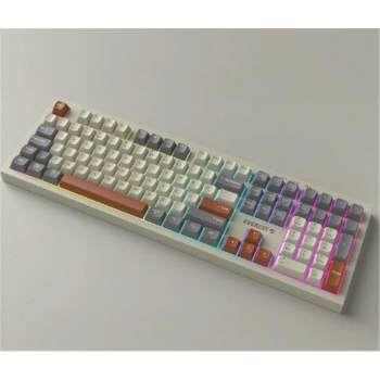 Everest KM-78 Rena Krem-Gri-Kahve Kablosuz 2.4 + BT RGB Aydınlatmalı Sessiz Q  Klavye + Mouse Se
