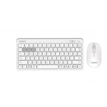 Everest  KM-BT903 Beyaz 3in1 3 BT + 2.4  İnce Q 4 Cihaz Bağlantılı Kablosuz Klavye + Mouse Set