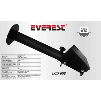Everest LCD-608 50-50 10-24 Tv Tavan Askı Aparatı