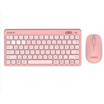 Everest LUMI KM-BT903 Pembe 3in1 3 BT + 2.4 1600dpi  Q Kablosuz Klavye + Mouse Set
