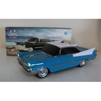 EVERTON RT-1950 Turkuaz Arabalı  Bluetooth Fm-Usb-Tf-Aux Şarjlı Nostaljik Radyo