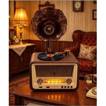 Everton Rt-608  Bluetooth Fm-Usb-Tf-Aux  Şarjlı Nostaljik Radyo