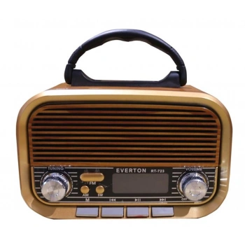 Everton RT-723 Dijital Göstergeli Şarjlı Nostaljik Radyo (AM-FM-SW Wıth BT-USB-TF )