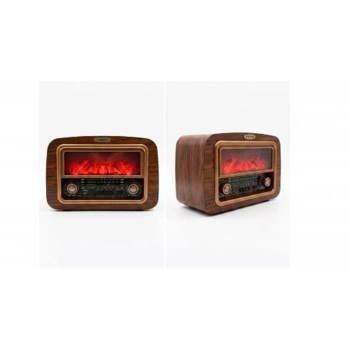 Everton Rt-742 Şömine Göstergeli  Bluetooth Fm-Usb-Tf-Aux  Şarjlı Nostaljik Radyo
