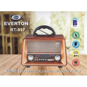 Everton Rt-817  Bluetooth Fm-Usb-Tf-Aux Şarjlı Nostaljik Radyo