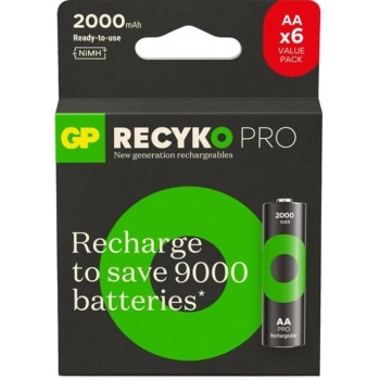 GP AA 2000 mAh Pro Şarjlı Kalem Pil 4+2li Paket  Paket GP210AAHCBR21-2GVPTLB6
