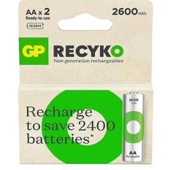GP AA 2600 mAh Şarjlı Kalem Pil 2li Paket GP270AAHCEMTR-2GB