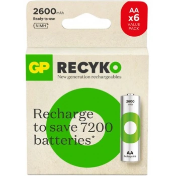 GP AA 2600 mAh Şarjlı Kalem Pil 4+2li Paket GP270AAHCE4-2