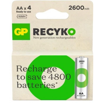 GP AA 2600 mAh Şarjlı Kalem Pil 4lü Paket GP270AAHCEMTR