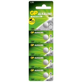 GP GP189-C5 LR54 AG10-LR1130 Alkalin Düğme Pil 5li Paket