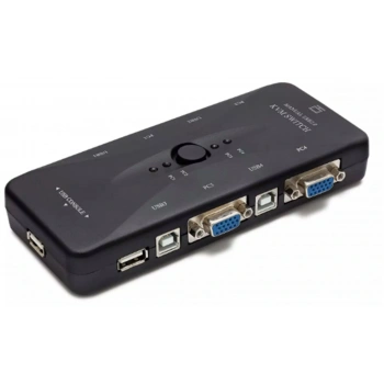 Hadron Hd230 Vga Usb Kvm Switch 4Giriş 1Çıkış Siyah 4 Farkı Bilgisayarı Tek Ekrana Bağlar