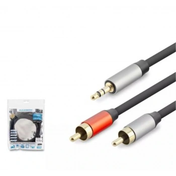 HADRON HDX1074 3.5MM TO 2RCA KABLO 2LINE GOLD 3M SİYAH