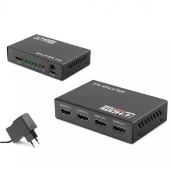 Hadron Hdx1286 4 Port Hdmi Splitter 1.4V 1080P 3D 1-In 4-Out Siyah