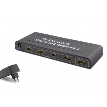 Hadron Hdx1294 4 Port Hdmi Splitter 1.4V 1080P 3D 1-In 4-Out Siyah (Giriş 1xHDMI-Çıkış 4 xHDMI)
