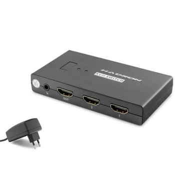 Hadron Hdx1373 2 Port + 4-  Hdmi Kvm Switch Usb Hdmi Kablolu Siyah