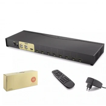Hadron Hdx1378 8 Port Hdmi Kvm Switch  Siyah IR uzaktan kumanda