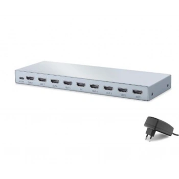 HADRON HDX1430 HDMI Splitter EDID 4K 60 Hz 1 Giriş 8 Çıkış Gri