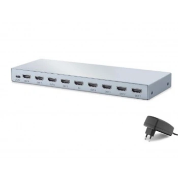 HADRON HDX1433 HDMI Splitter EDID 8K 60 Hz 1 Giriş 8 Çıkış Gri