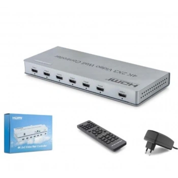 HADRON HDX1435 HDMI Video Wall Controller Kumandalı 4K 6 Ekran Gri