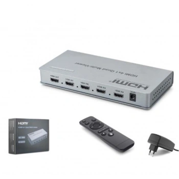 HADRON HDX1436 HDMI Quad Multi Viewer Kumandalı 4 Giriş 1 Çıkış Gri