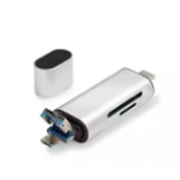 Hadron HDX7053 Kart Okuyucu Type-C OTG | microSD + SD Destekli | 480Mbps Gri