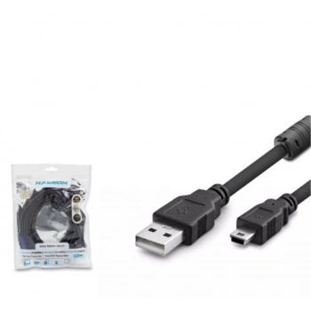 Hadron Hdx7520 Usb Mini V3-5Pin To Usb Kablo 5M Siyah