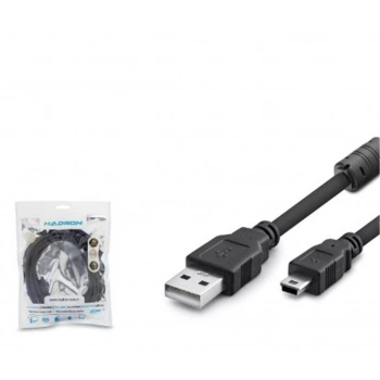 Hadron Hdx7523 Usb Mini V3-5Pin To Usb Kablo 3M Siyah