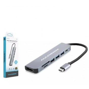 Hadron Hdx7835 Type-C Hdtv Combo Hdmi 4K 30Hz 3-Usb3.0 + Sd + Tf 7In1 Gri