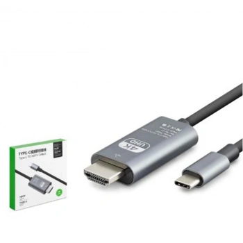 HADRON HDX7853 Type-C to HDMI Görüntü Kablosu 4K 30 Hz 1.8 m Gri