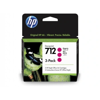 HP 712 Magenta Kırmızı 29ML 3Lü Paket Plotter Kartuşu 3ED78A