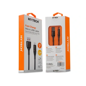 Hytech HY-X250 3A Micro Usb 1,2m Siyah Data + Sarj Kablosu