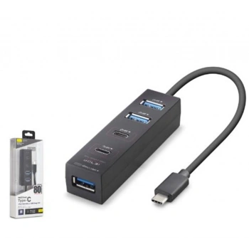 iETOP TU0529 Type-C 3.2 Gen1 Hub 4 Port 5 Gbps 80 cm Siyah