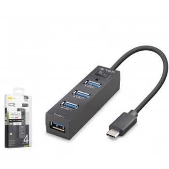 iETOP TU329 Type-C 3.1 Gen1 Anahtarlı Hub 4 Port 5 Gbps Siyah