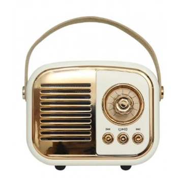 Mikado MD-24BT Echoes 3W 800mAh Beyaz Usb+TF Kart+Bluetooth Destekli Klasik Retro Müzik Kutusu