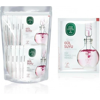 Mistik Gül Suyu Yüz Temizleme Mendili 75li Küçük Boy Doy pack Poşet