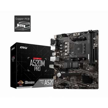 MSI A520M PRO 4600MHz(OC) DDR4 Soket AM4 M.2 HDMI VGA mATX Anakart