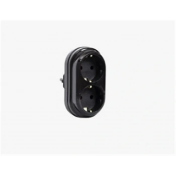 Mutlusan 2Lİ Topraklı Fiş-priz Düz Tip Siyah (001 170 033006 00 11) Standart