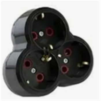 Mutlusan Topraklı Siyah 3lü Fiş,Priz (Yonca Tip) 001 170 033002 00 11