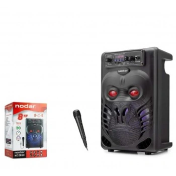 NODAR ND2820 Bluetooth Hoparlör FM Radyo 8 İnç USB TF AUX Mikrofonlu RGB - Siyah