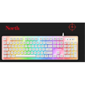 North Paladin Mekanik Hisli Türkçe RGB Beyaz Premium Gaming Klavye