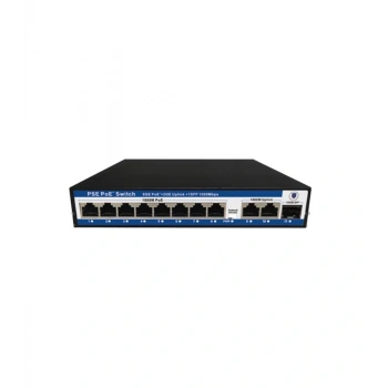 Nova NVC-PSEG0821G 8 Port Poe+ 10-100 Mbps 2 Port 10-100-1000 Mbps Uplink 1 Port SFP Switch 120W