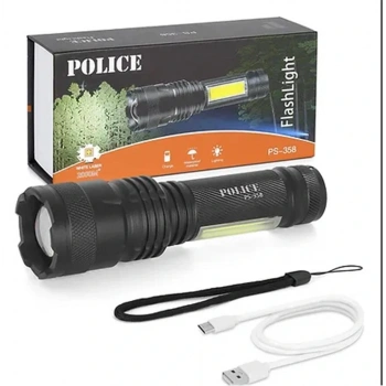 Polıce PS-358  Zoom  Gövdede Işık Şarjlı Led El Feneri