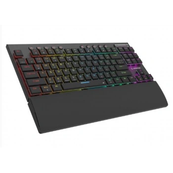 Rampage BERU Siyah 2.4G + BT Wireless RED SWITCH Mekanik Gaming Oyuncu Klavye Slim RGB