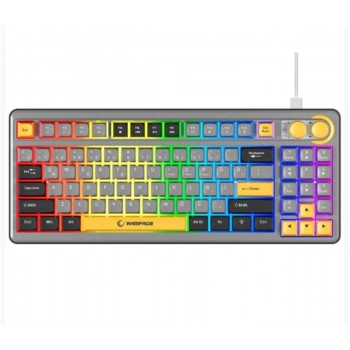 Rampage CYCLONE Gri-Siyah-Sarı USB RGB Aydınlatmalı Q Compact Membrane Gaming Oyuncu Klavye